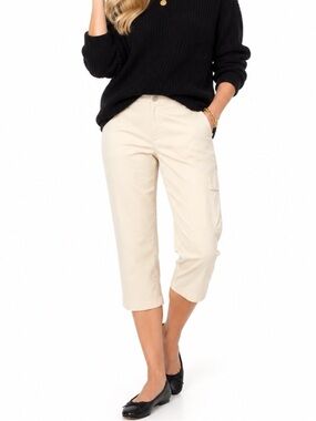 WEEKEND CHIC SUSAN GRAVER WEEKEND KHAKI CAPRIS SZ 16 EUC